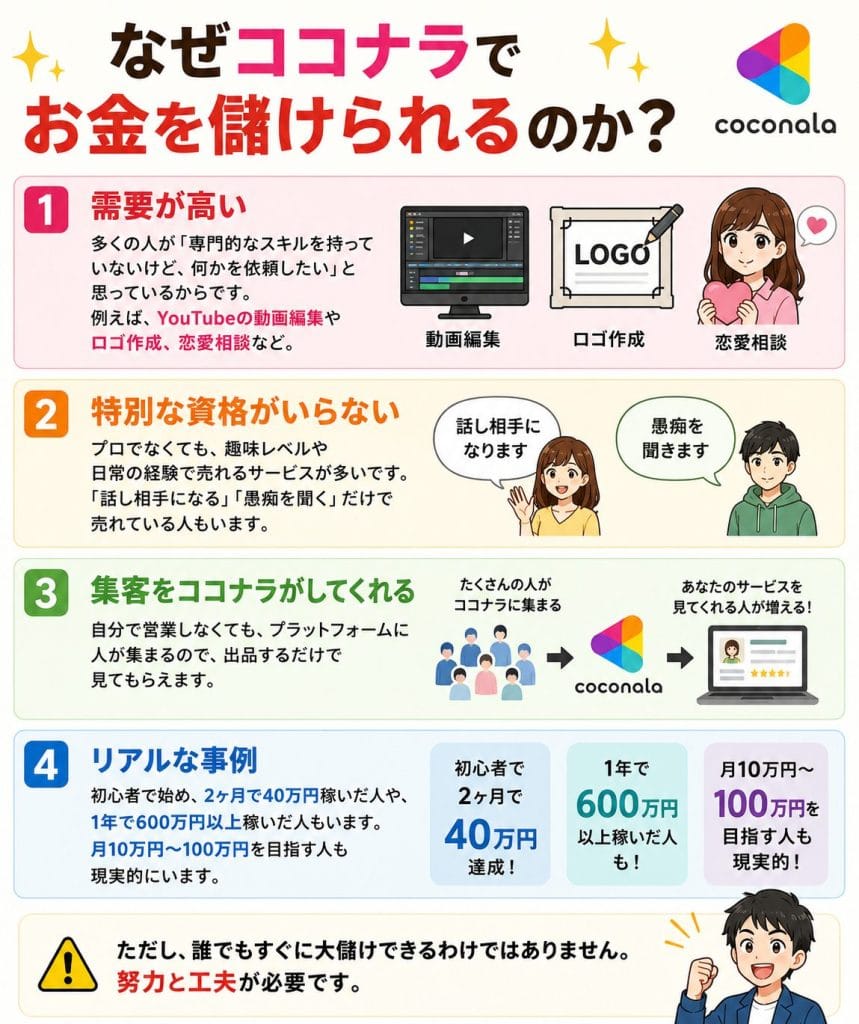 alt="なぜココナラでお金を儲けられるのか？"