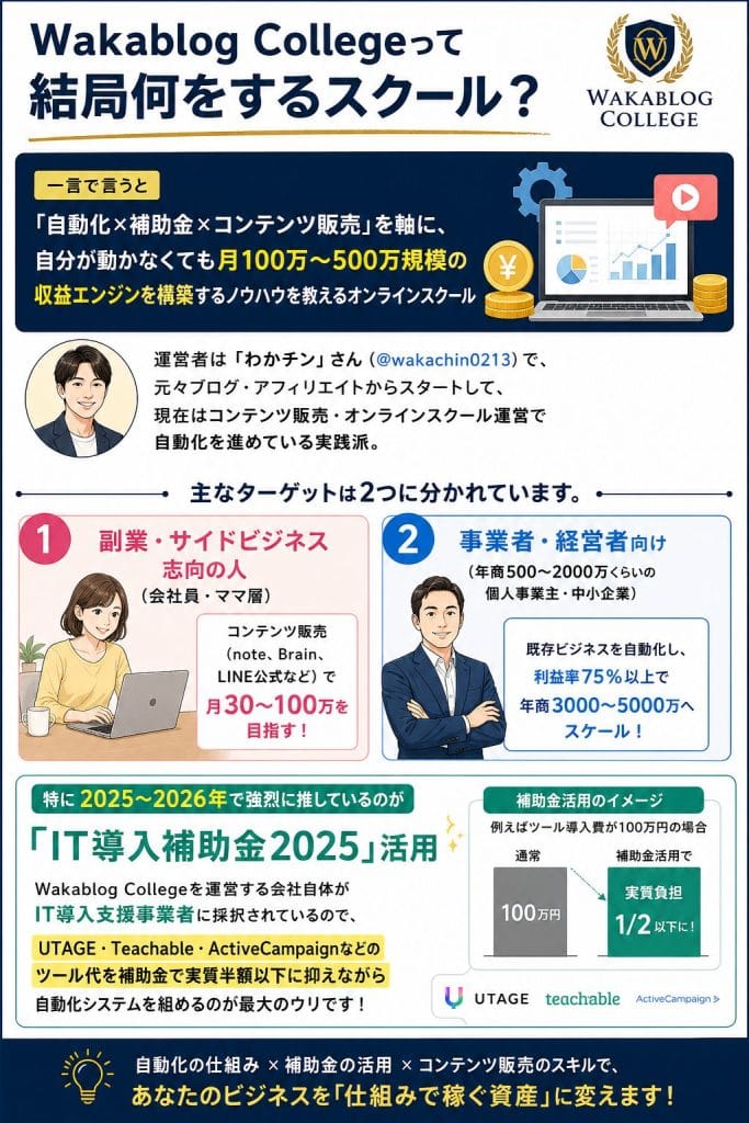 alt="Wakablog Collegeって結局何をするスクール?"