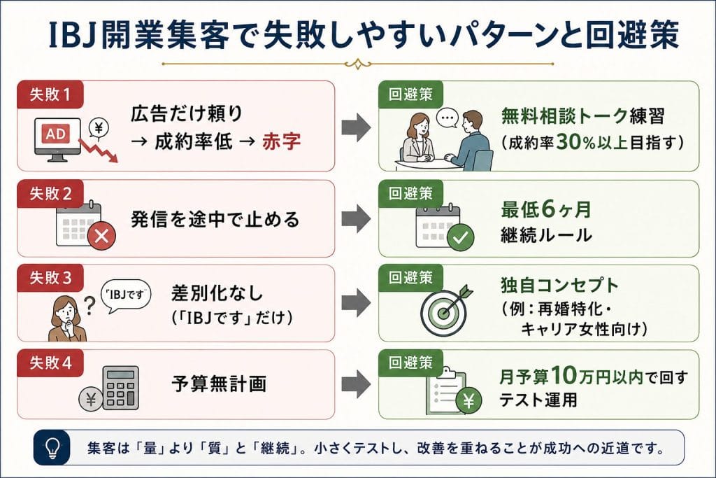 alt="IBJ開業集客で失敗しやすいパターンと回避策"