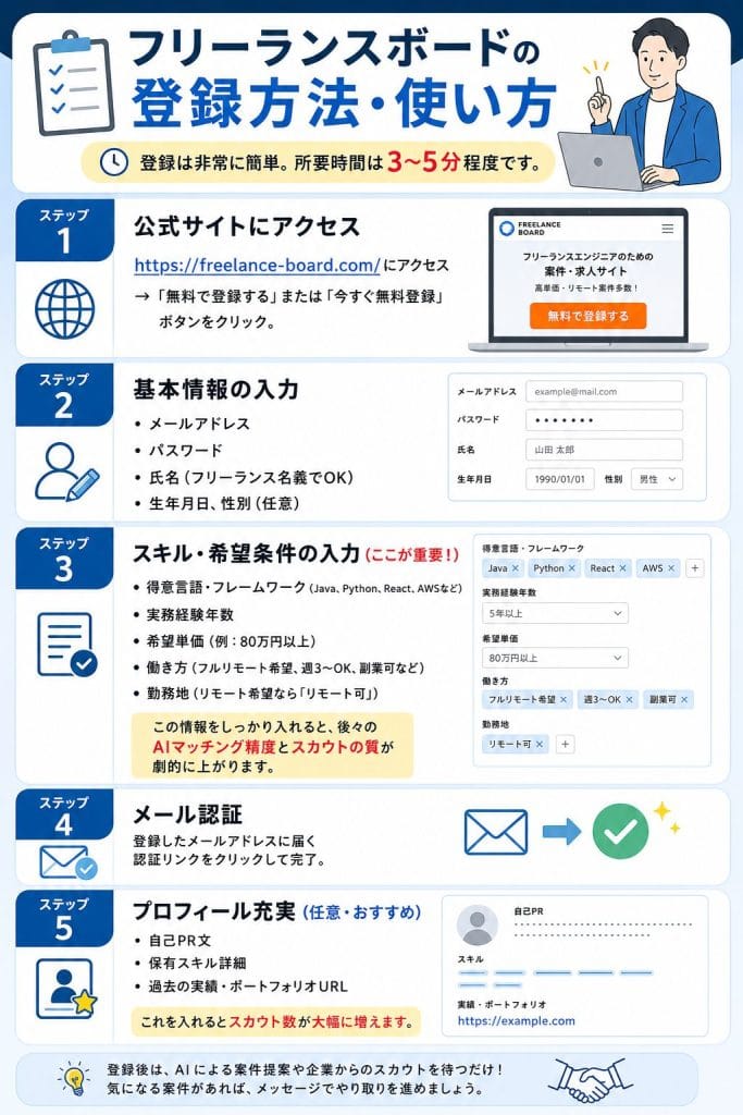alt="フリーランスボードの登録方法・使い方"