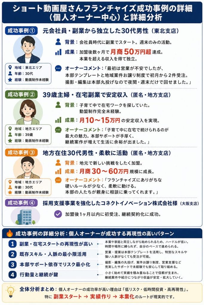 alt="ショート動画屋さんフランチャイズ成功事例の詳細（個人オーナー中心）と詳細分析"