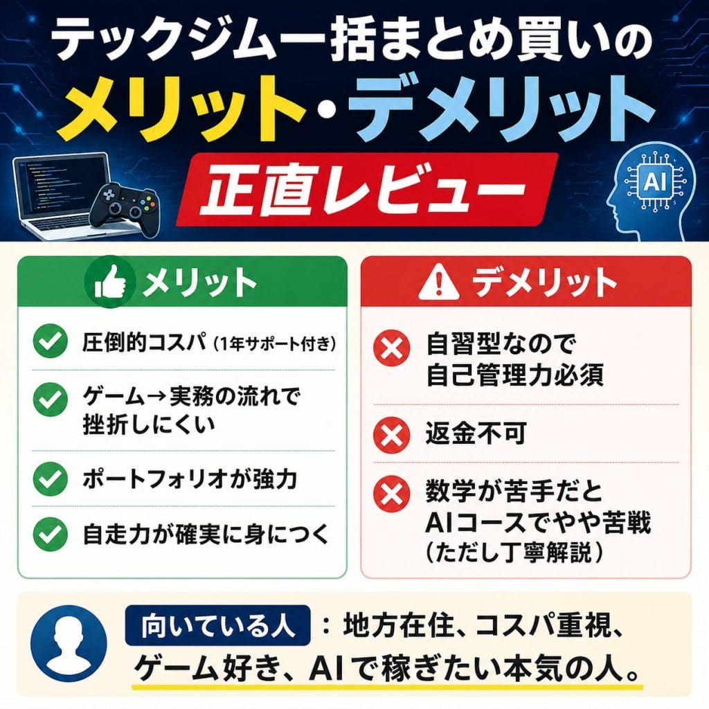 alt="テックジム一括まとめ買いのメリット・デメリット 正直レビュー"